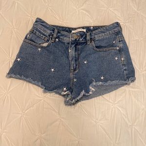 PacSun Denim Jean Shorts with Embroidered Stars